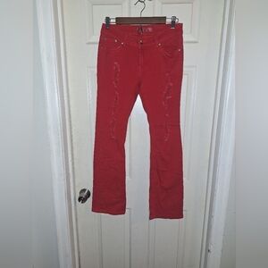 U-51 red distressed jeans size 9